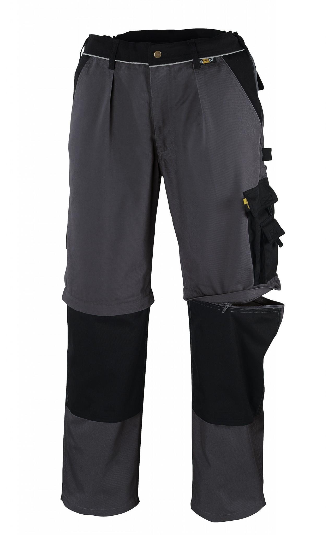 "2-in-1" Canvas-Bundhose (320 g/m²) „TOBAGO” Farbe grau/schwarz   Größe 102