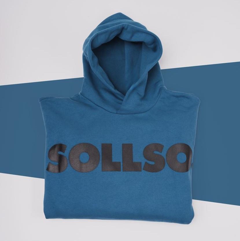 SOLLSO. Hoodie „Pure Logo“, Farbe Rough Sea, Größe 3XL