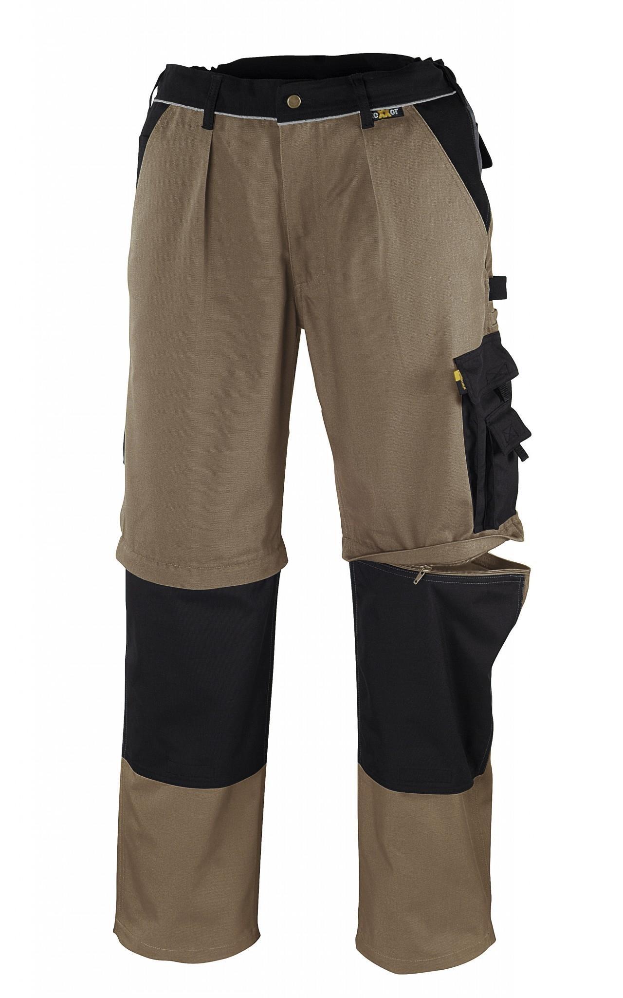 "2-in-1" Canvas-Bundhose (320 g/m²) „TOBAGO” khaki/schwarz  Größe 42