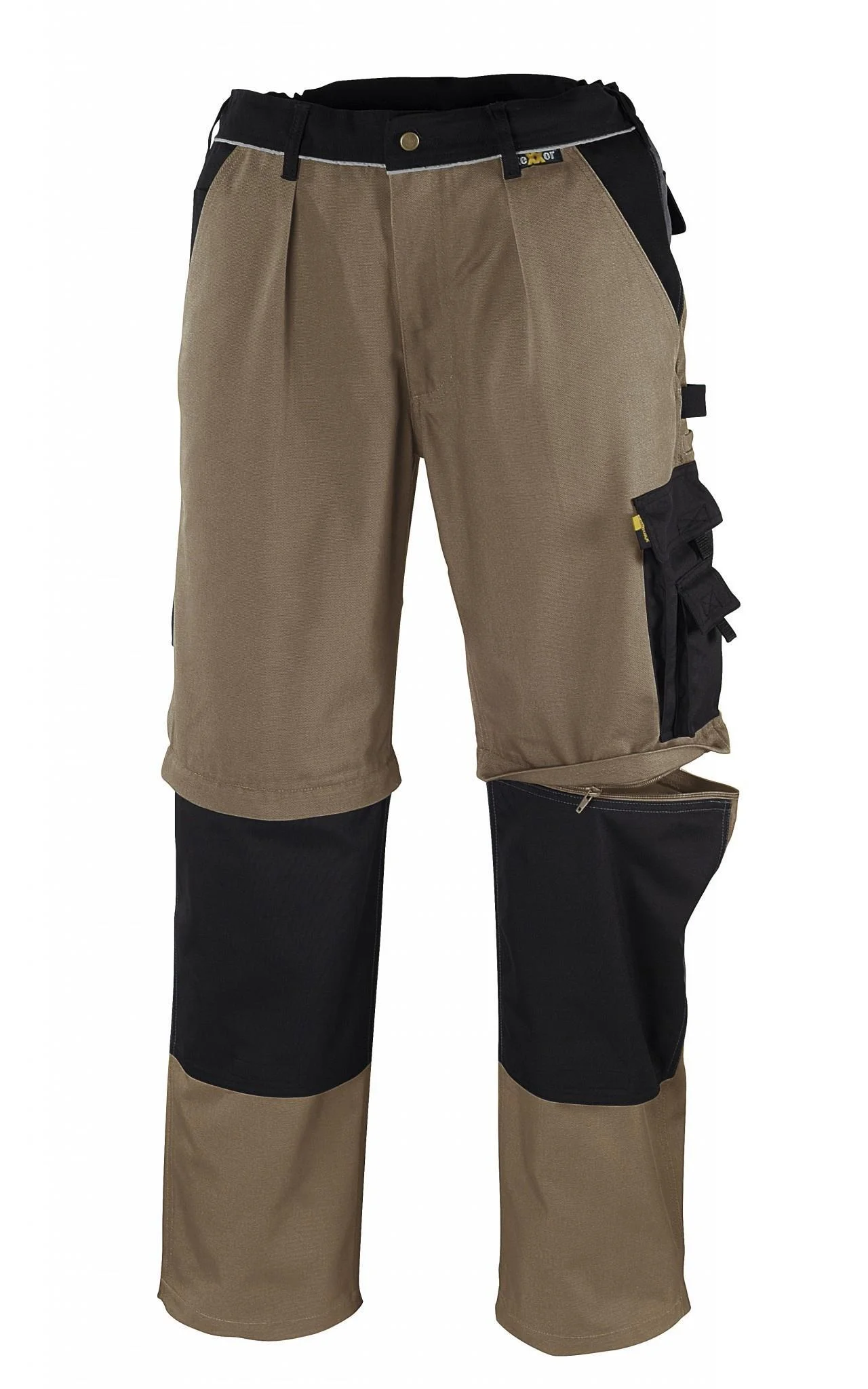 "2-in-1" Canvas-Bundhose (320 g/m²) „TOBAGO”  Farbe: khaki/schwarz Größe 90