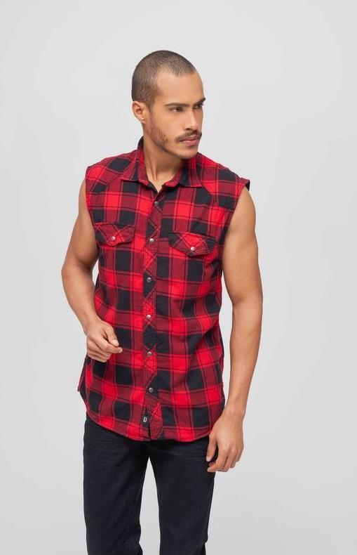 Brandit Checkshirt, Farbe rot/schwarz, Größe S