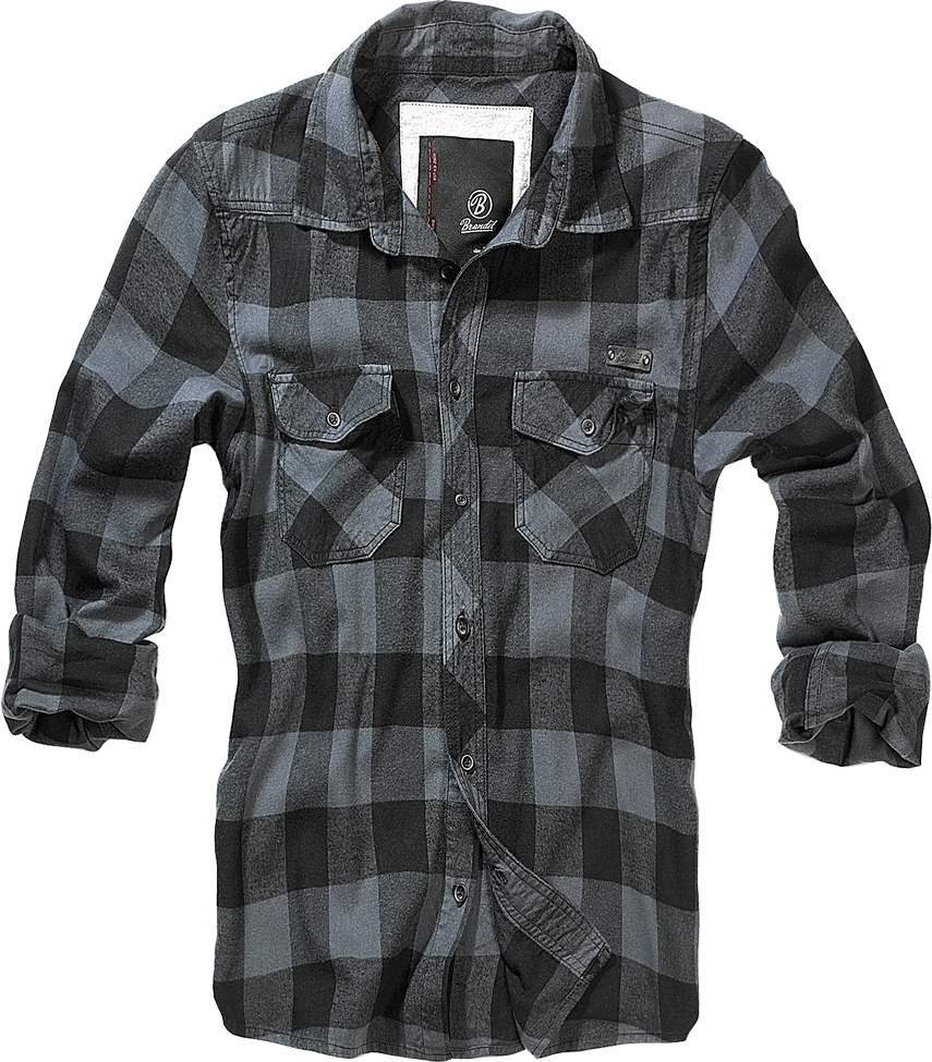 Brandit Holzfällerhemd schwarz/grau, Größe 7XL