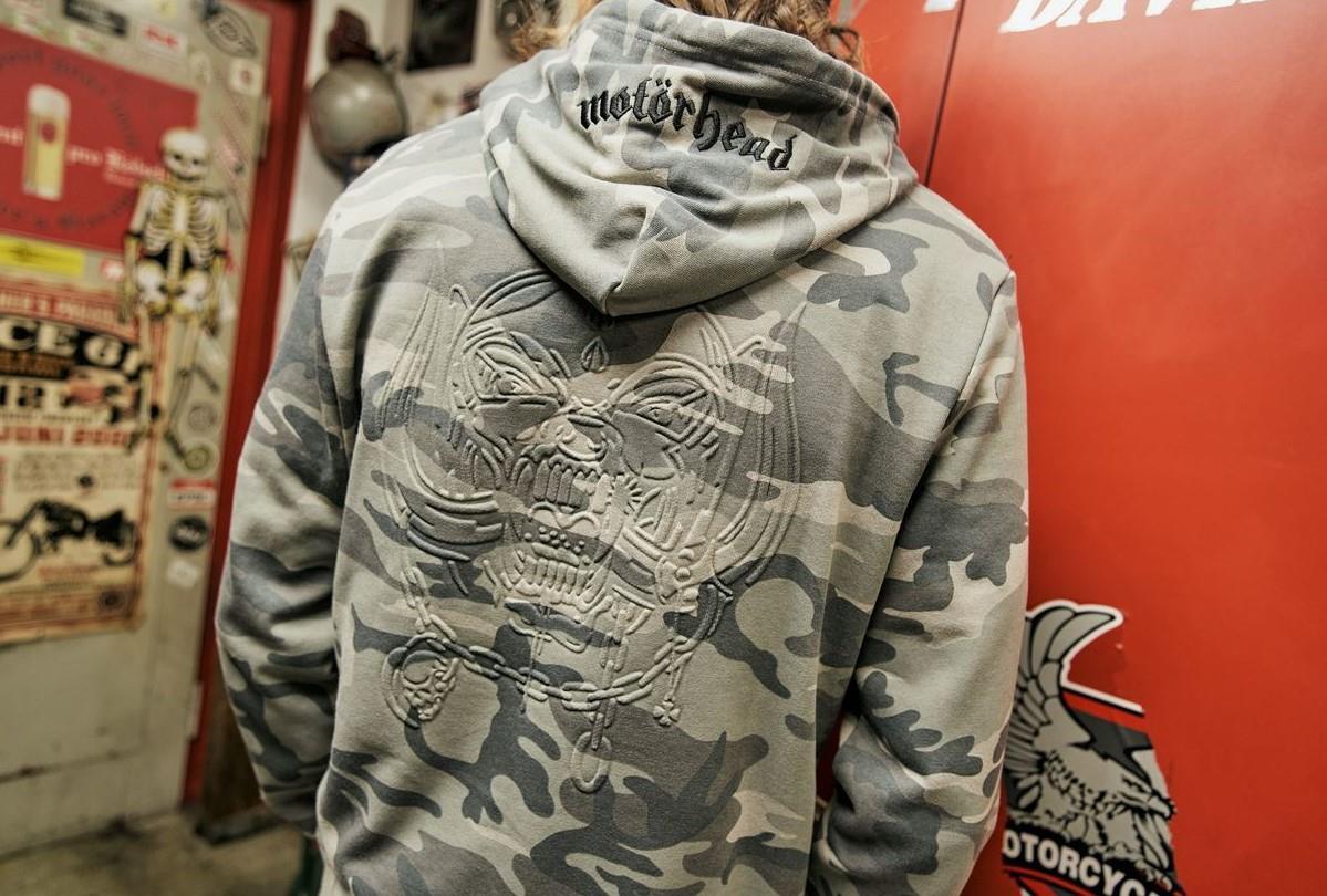 Brandit MOTÖRHEAD Sweathoody grey camo, Größe 3XL