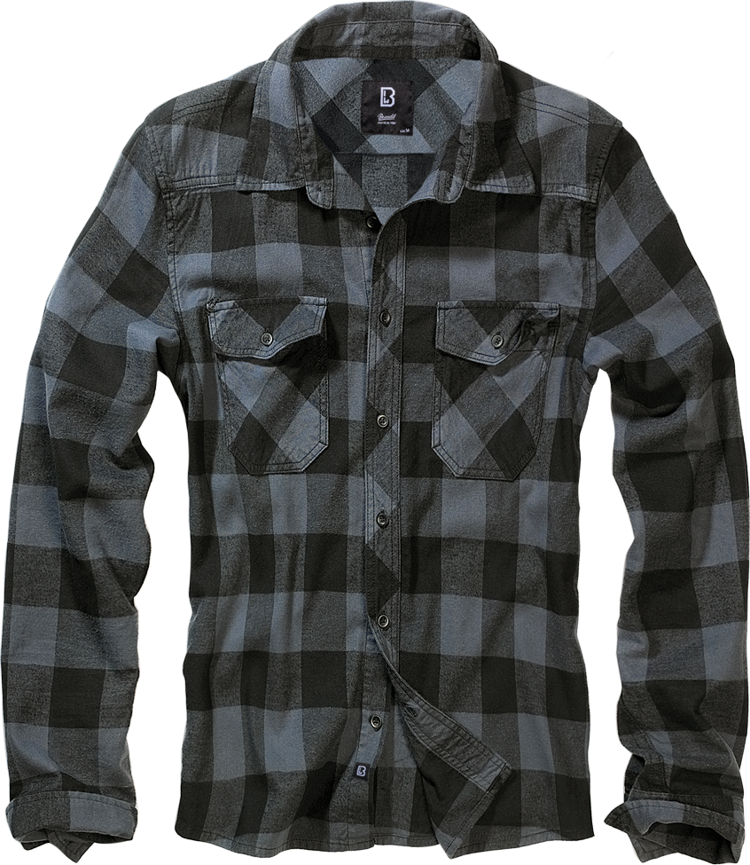 Brandit Holzfällerhemd schwarz/grau, Größe 6XL