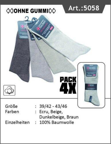 Gesundheitssocken ohne Gummizug, weiter Bund, Gr.43-46, Farbe Braun, 12 Paar