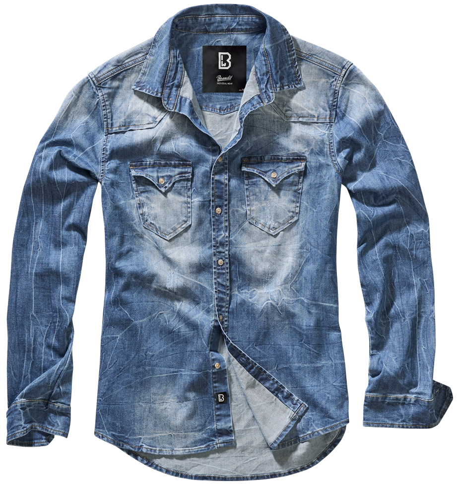 Brandit Riley Denim Cut Jeanshemd, Farbe denim blue, Größe L