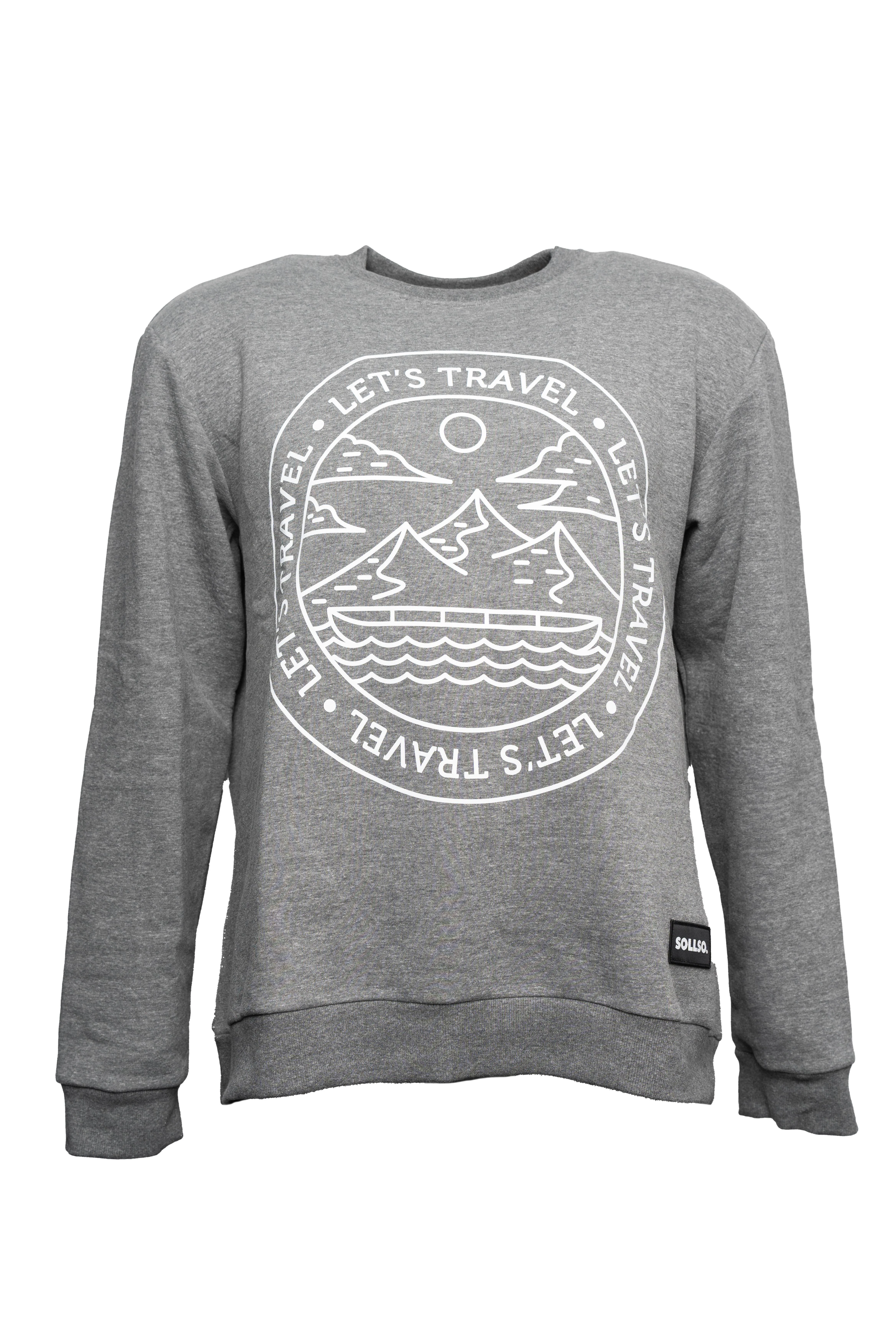 SOLLSO. Sweatshirt „Let’s Travel“, Farbe Pepper & Salt, Größe 3XL