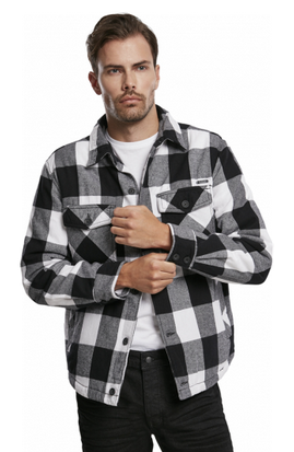 Brandit Lumberjacket weiß/schwarz, Größe L