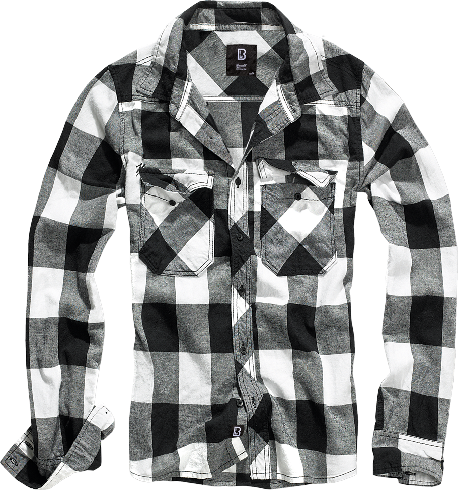 Brandit Holzfällerhemd schwarz/weiß, Größe XL