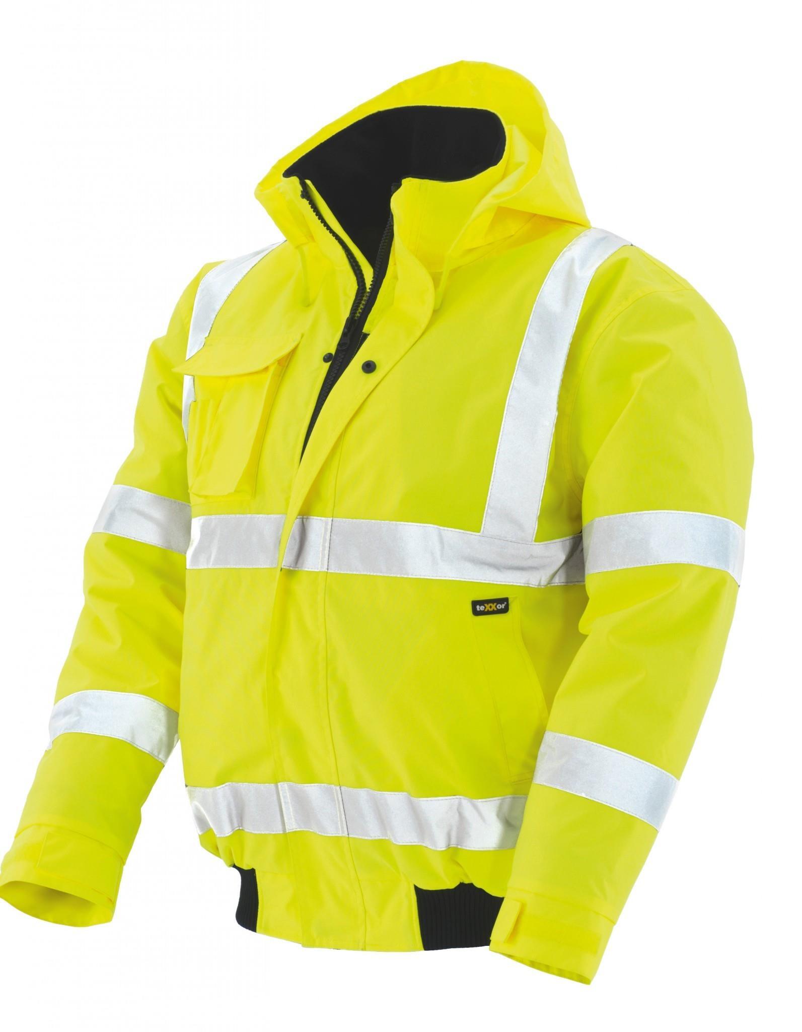 teXXor Warnschutz-Pilotenjacke Whistler wasserdichte, winddichte Arbeitsjacke, leuchtgelb, 4118 4XL