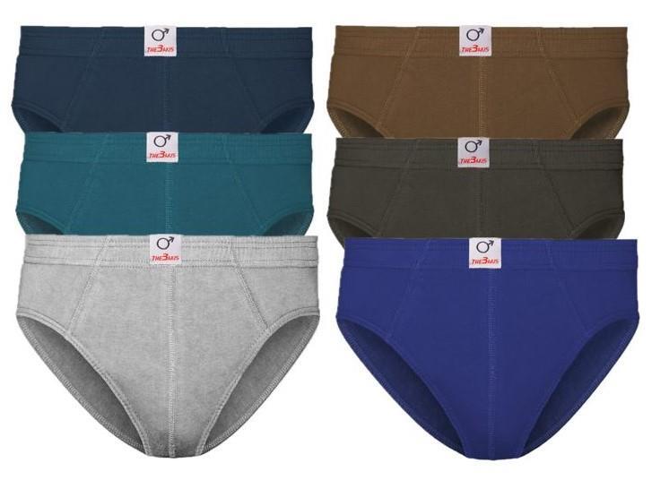 Herren Sport Slips Art.580. farbig sortiert, 3er-Pack, Gr.5