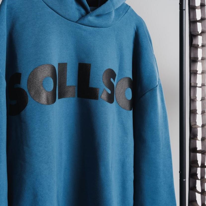 SOLLSO. Hoodie „Pure Logo“, Farbe Rough Sea, Größe 3XL