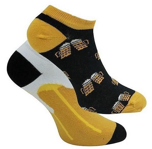 2 Paar „Socks4fun“ Sneaker-Socken mit Biermotiv, Gr. 42 - 47