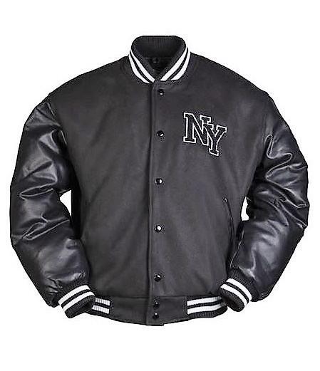 NY Baseball Jacke mit Patch, schwarz, Größe S