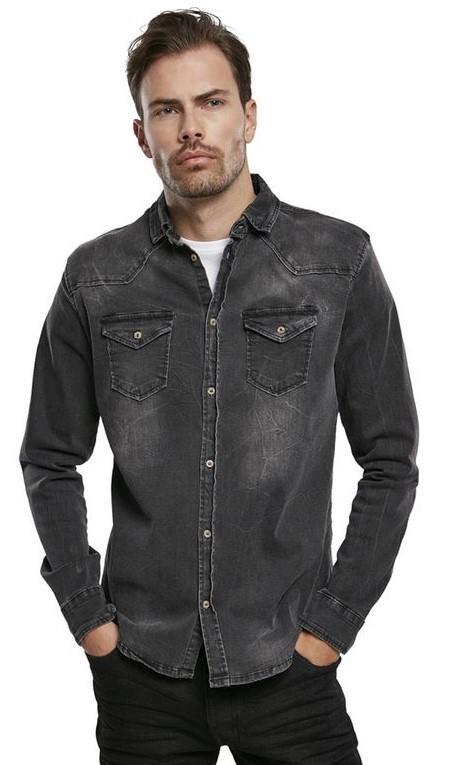 Brandit Riley Denim Cut Jeanshemd, Farbe schwarz, Größe XL