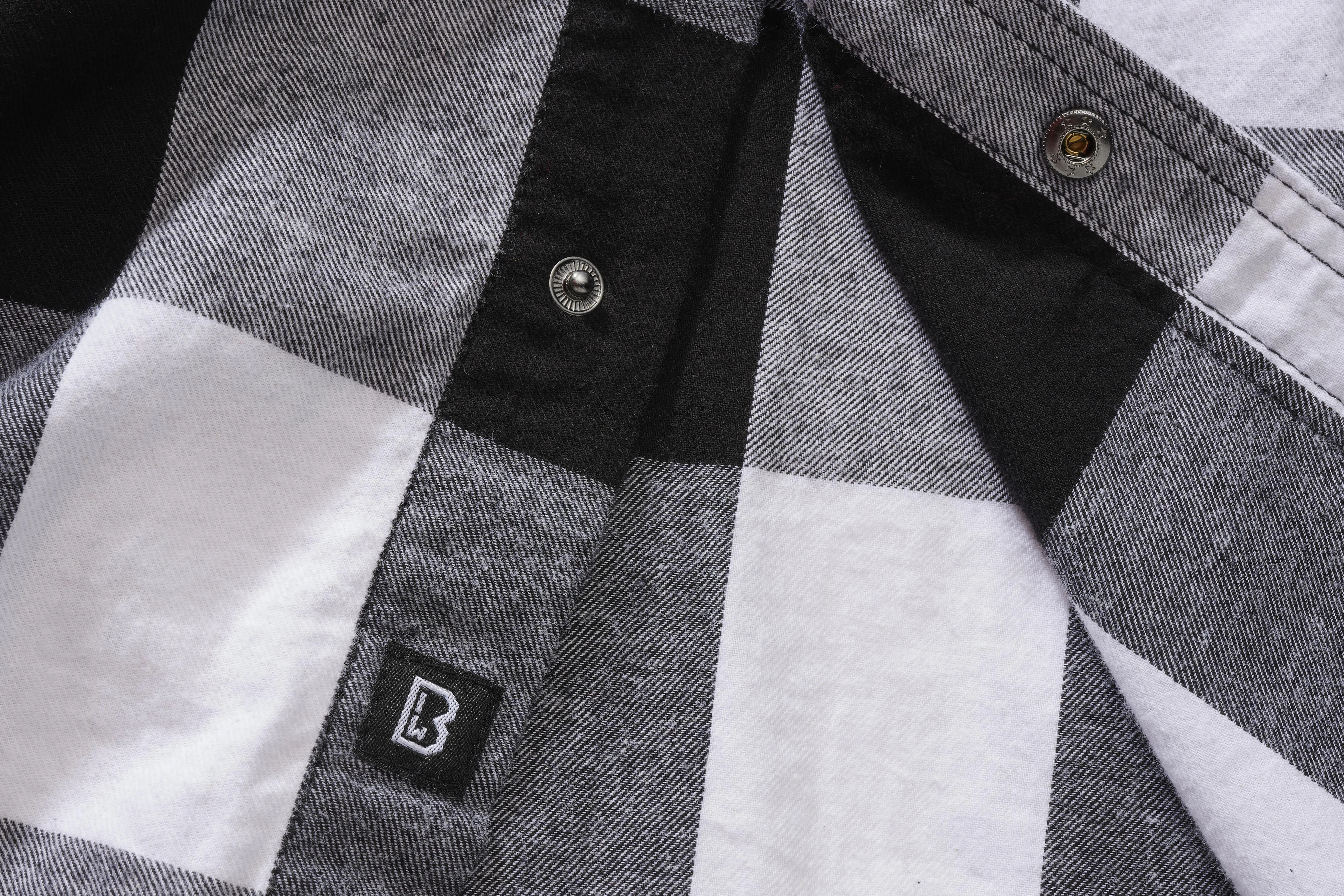 Brandit Checkshirt, Farbe weiß/schwarz, Größe 5XL