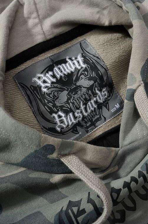 Brandit MOTÖRHEAD Sweathoody grey camo, Größe 3XL