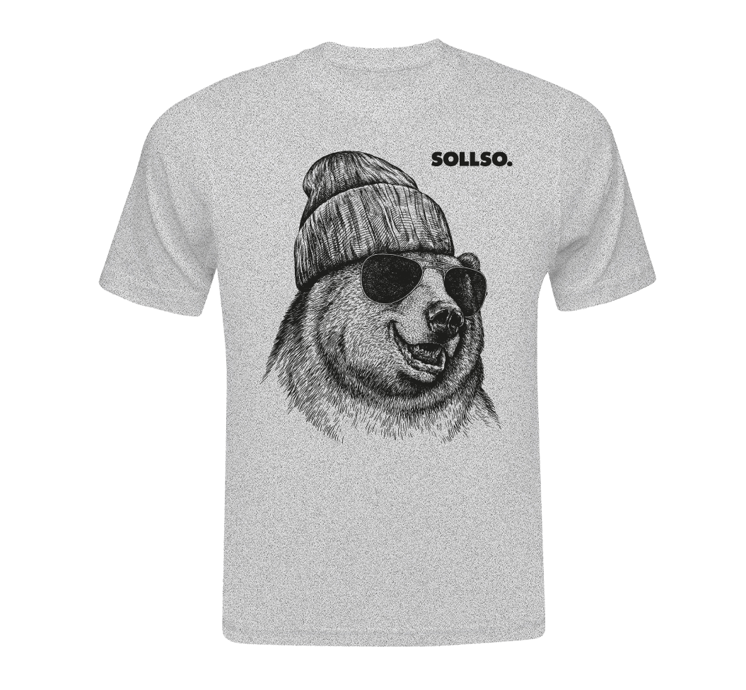 SOLLSO. T-Shirt "Winterbear" Melange Gray, 3XL