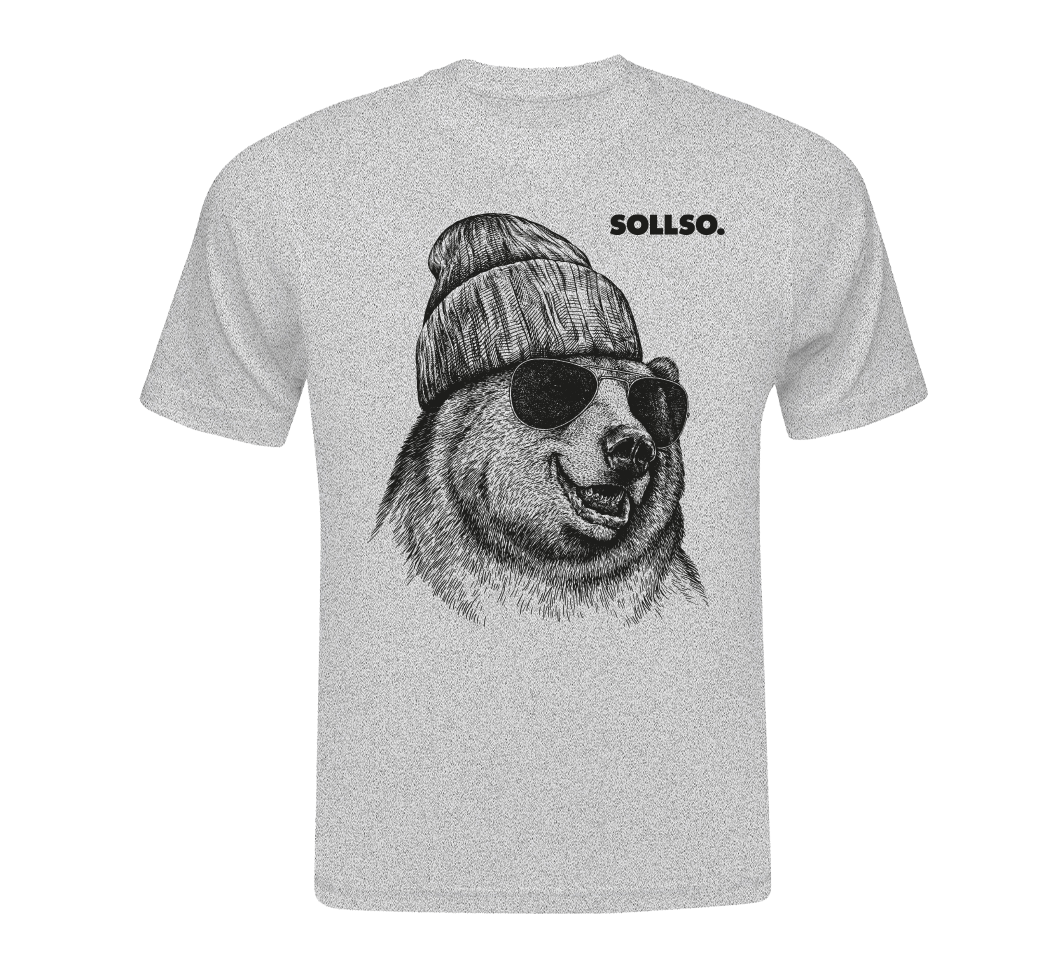 SOLLSO. T-Shirt "Winterbear" Melange Gray, 3XL