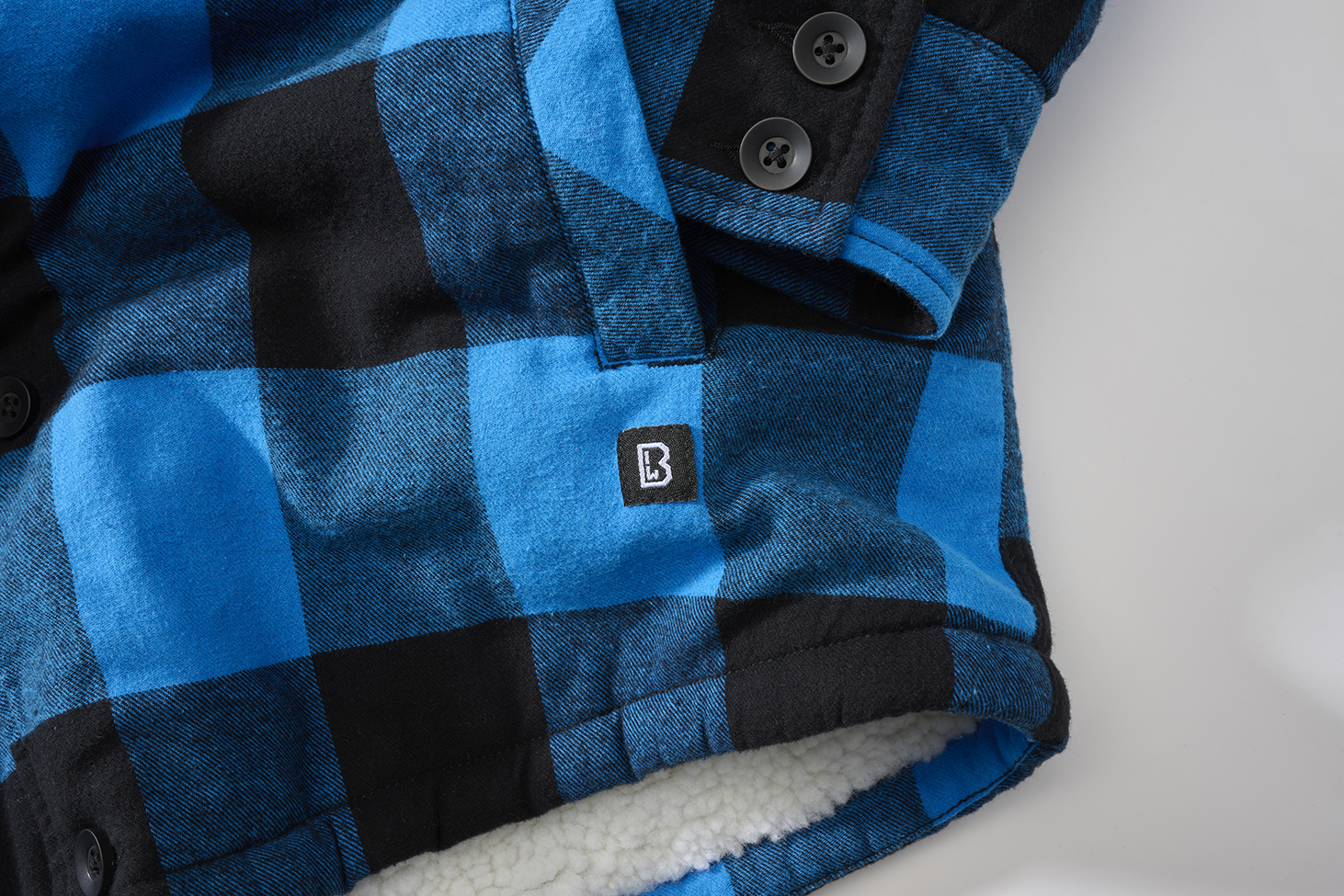 Brandit Lumberjacket hooded blau/schwarz, Größe L