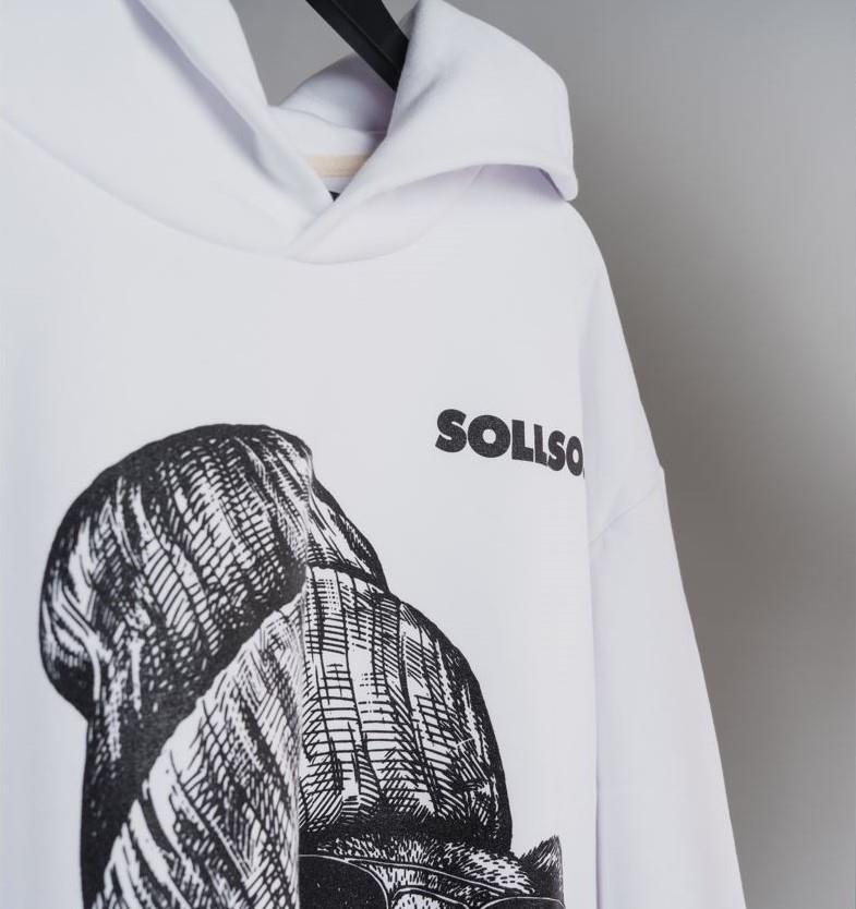 SOLLSO. Hoodie „Winterbear“, Farbe Melange White, Größe 3XL