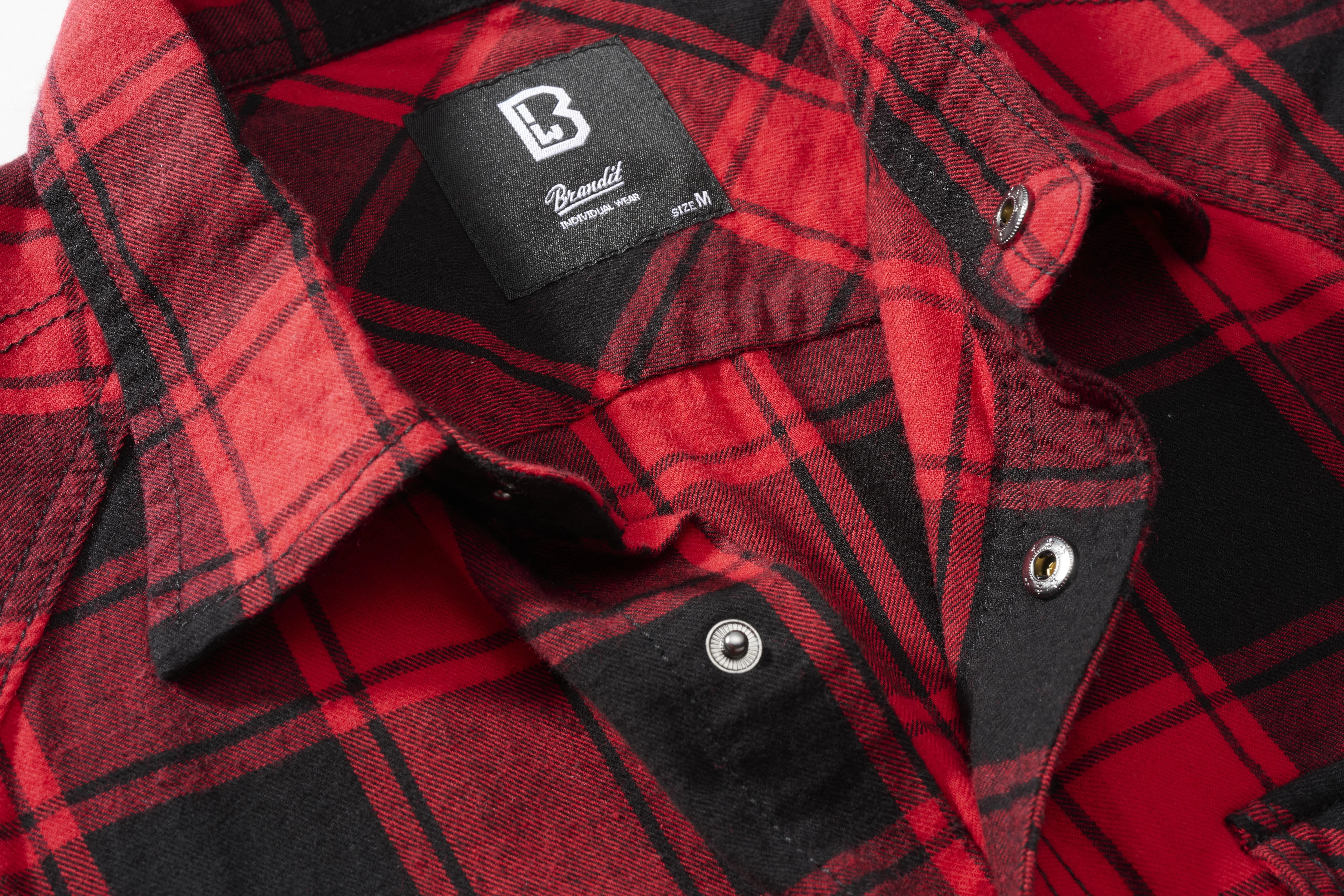 Brandit Checkshirt, Farbe rot/schwarz, Größe S