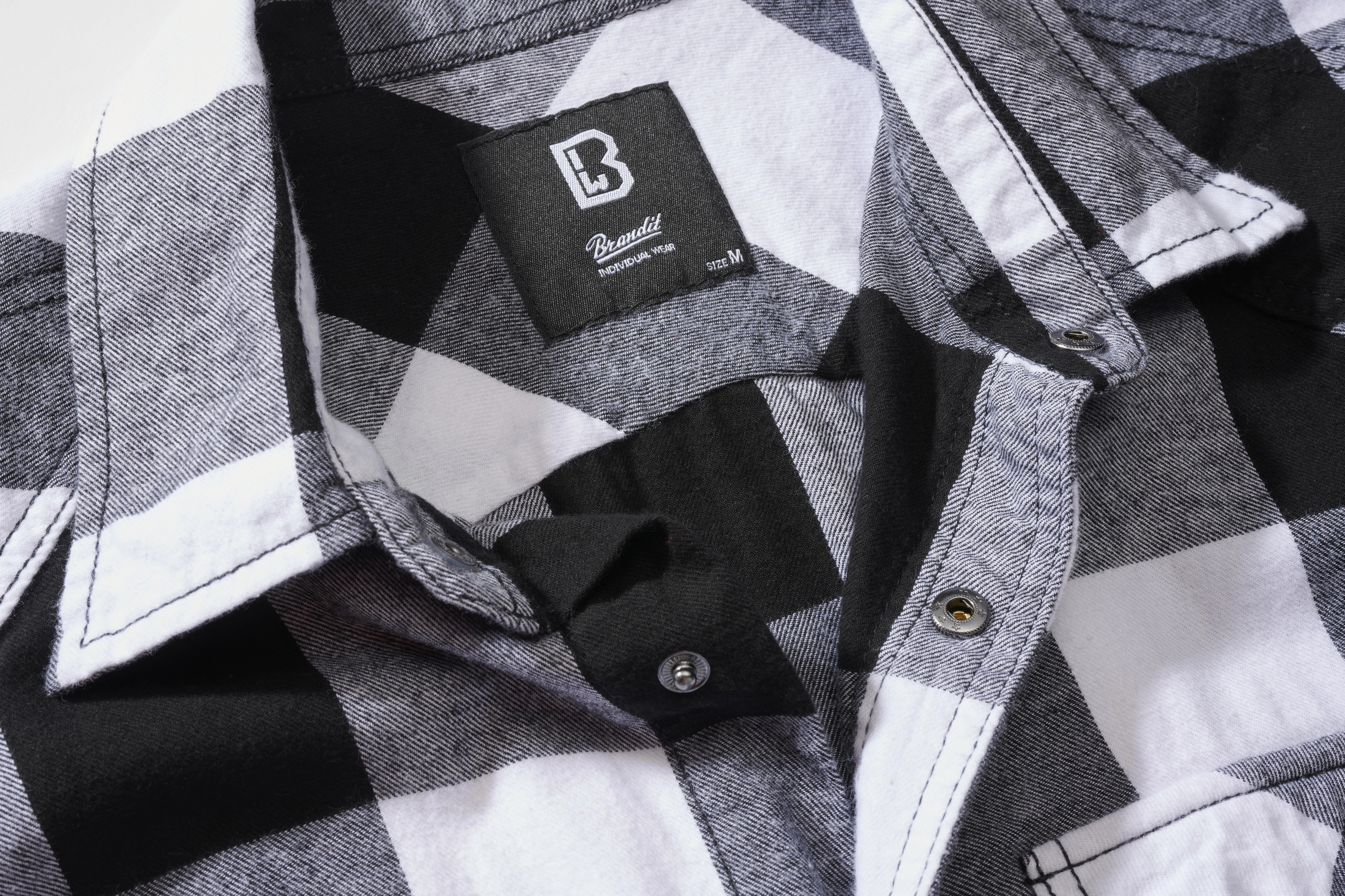 Brandit Checkshirt, Farbe weiß/schwarz, Größe M