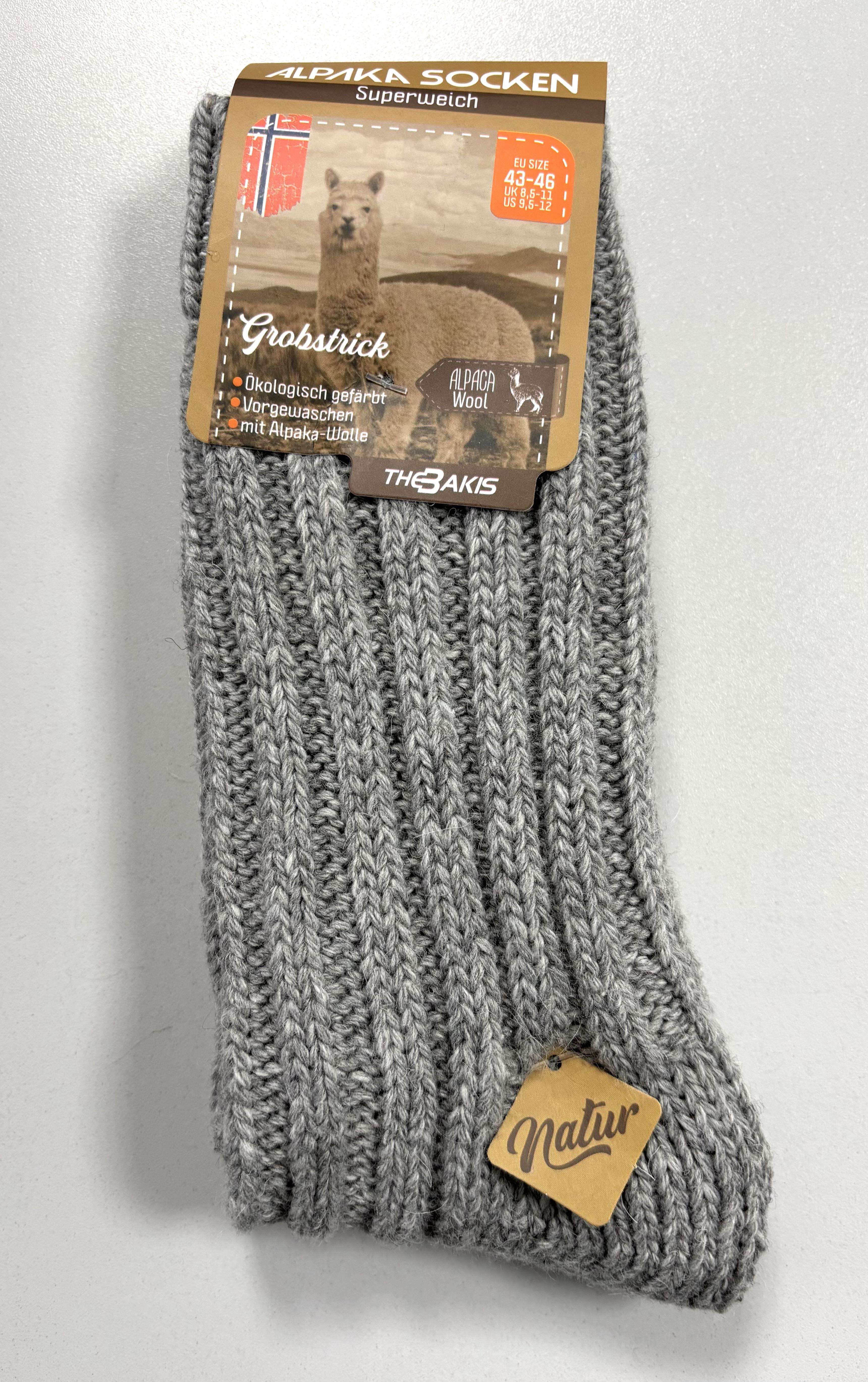 ALPAKA-Socken, Grau/Anthrazit, Art. 9018, 2er-Pack, Gr.43/46