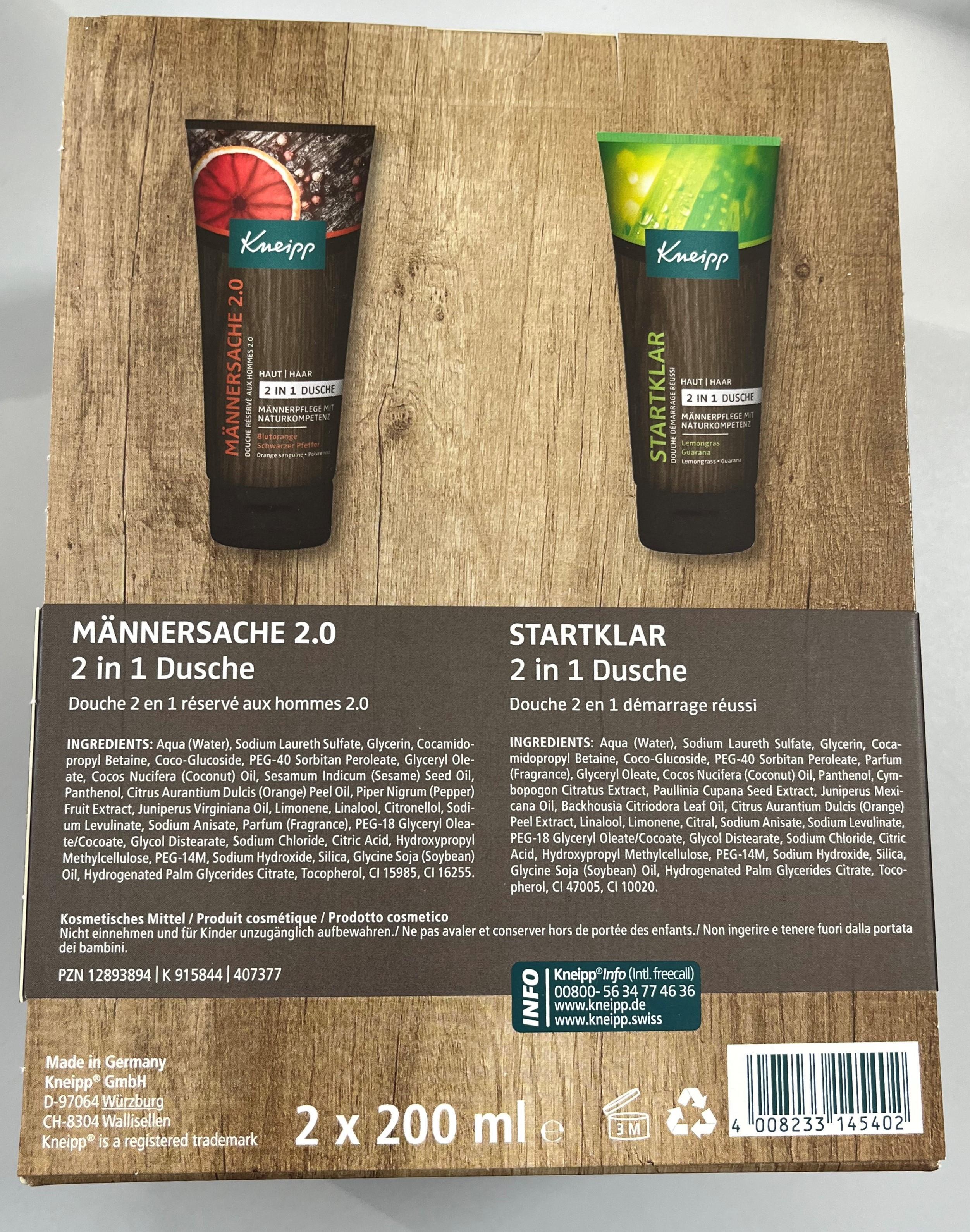 Kneipp Geschenkset Männersache 2 in 1 Duschen, 2 x 200ml 