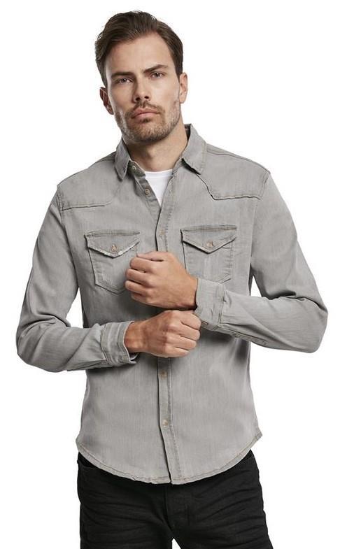 Brandit Riley Denim Cut Jeanshemd, Farbe denim grey, Größe XL