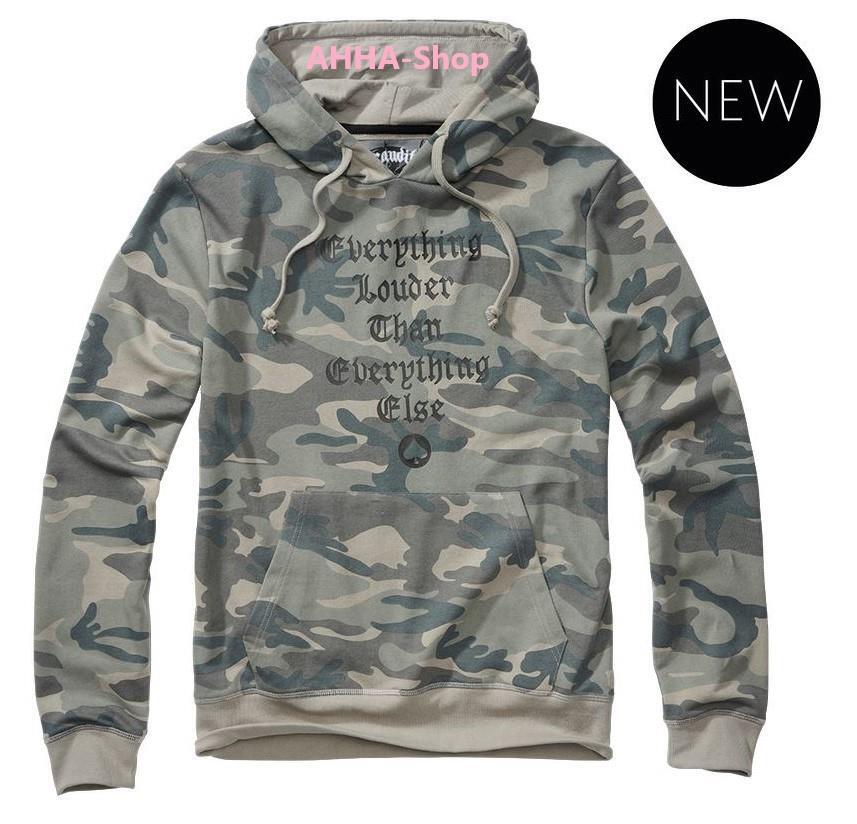 Brandit MOTÖRHEAD Sweathoody grey camo, Größe XL