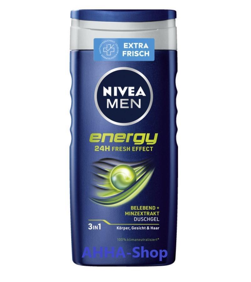 NIVEA Men 3 in 1 Duschgel „ENERGY“, 4 x 250 ml