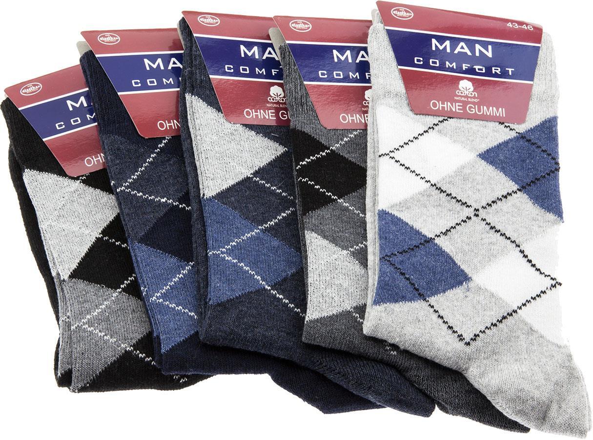 Herren Socken ohne Gummizug "Karomuster", mehrfarbig, Art. 1585, 1 Pack