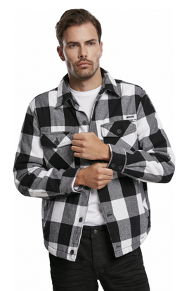 Brandit Lumberjacket weiß/schwarz, Größe 6XL