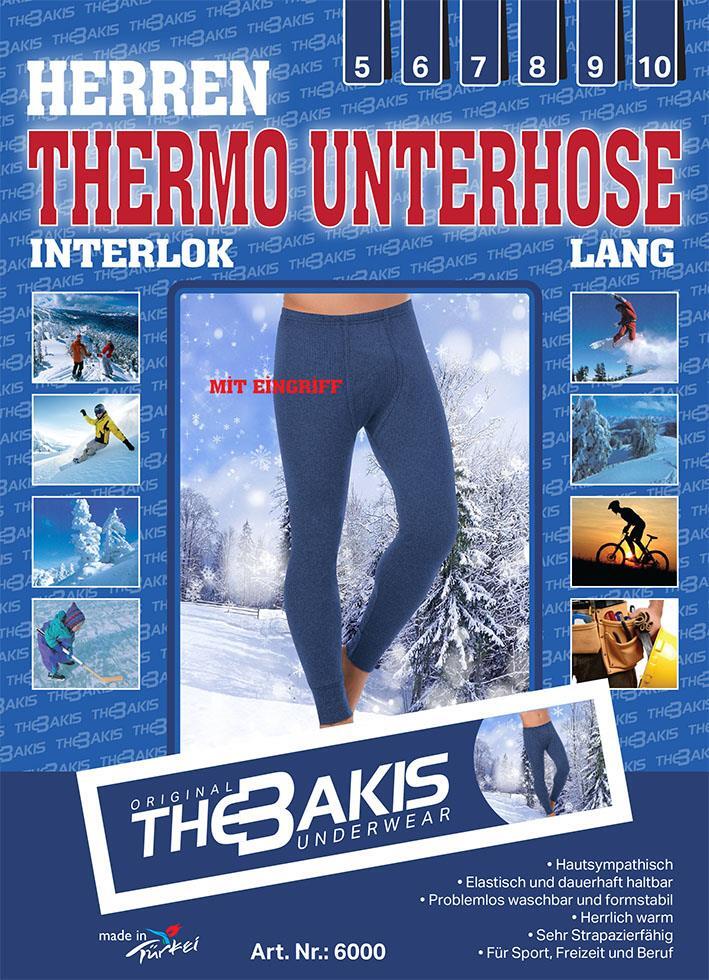 2er Pack Herren Thermo Unterhose Dunkelblau, Größe 7