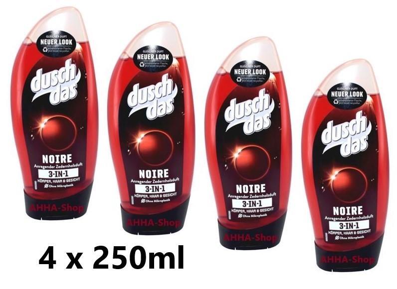 4er-Pack Duschdas 2 in 1Duschgel NOIRE, 4x250ml