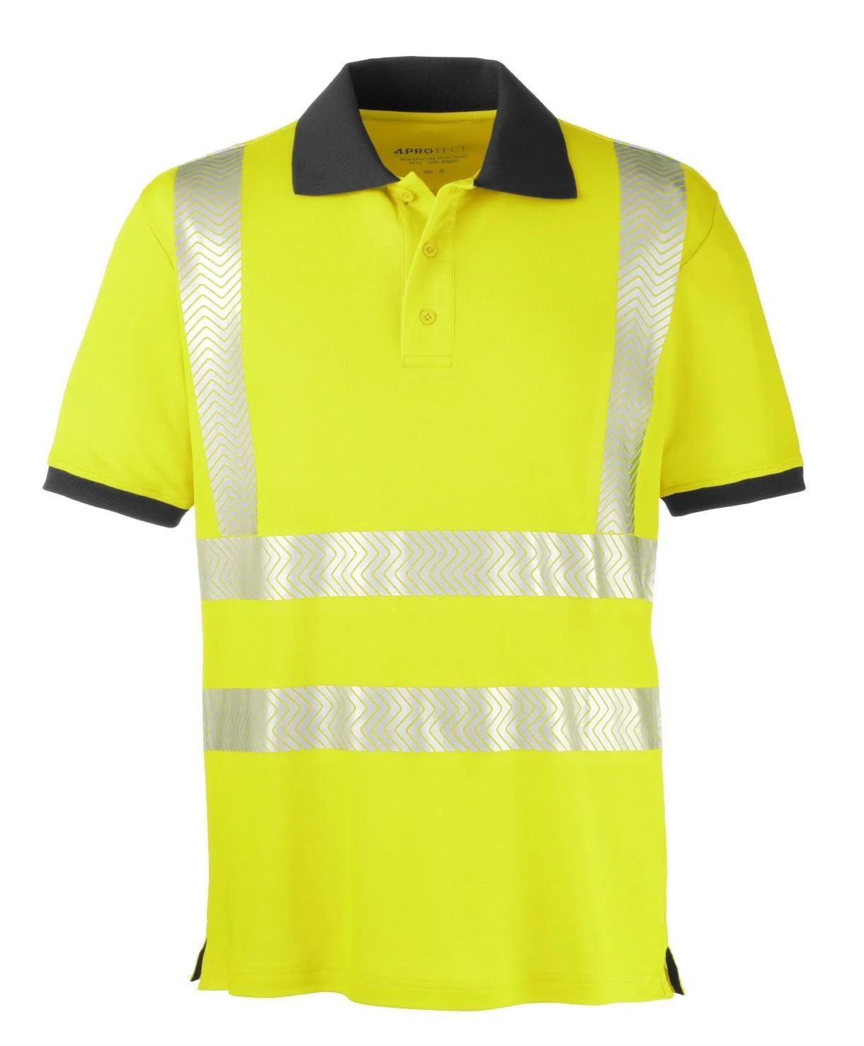 4PROTECT® Warnschutz Polo-Shirt ORLANDO, UV-Schutz, leuchtgelb, Gr.5XL
