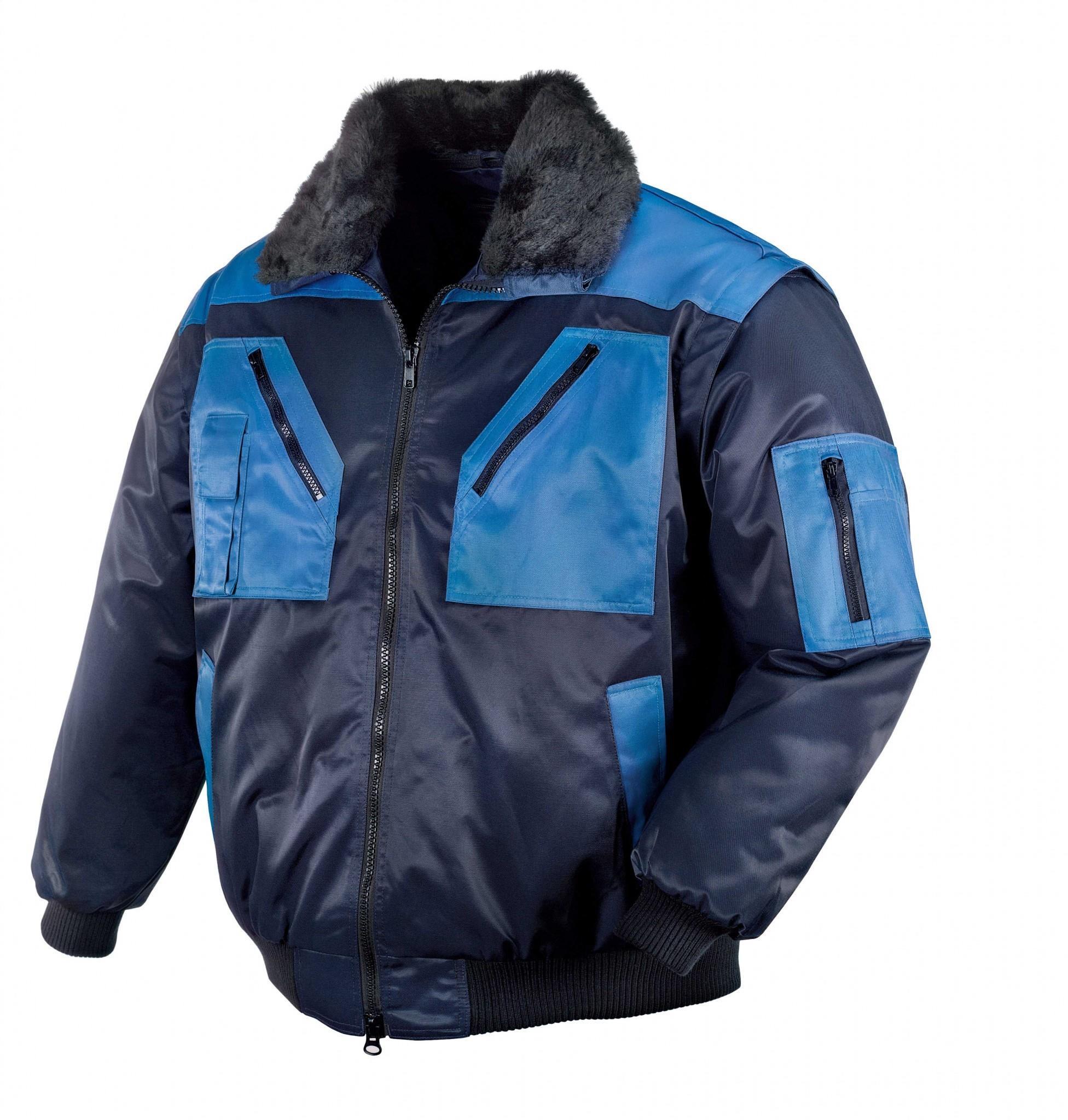 teXXor Piloten Oslo Arbeitsjacke mit abnehmbaren Ärmeln marine/kornblau, 4173, Größe S