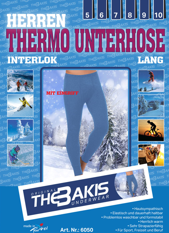 Herren Thermo Unterhose Dunkelblau Interlock, Größe 7