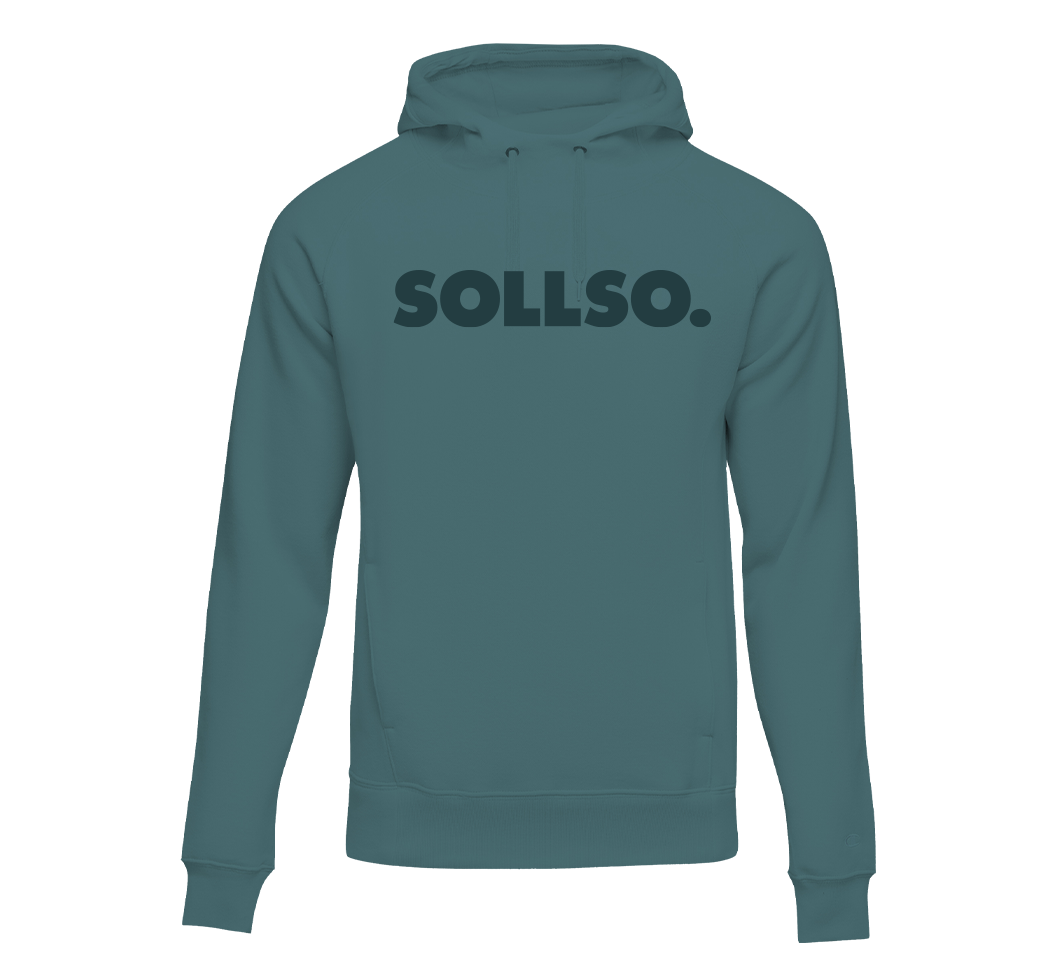 SOLLSO. Hoodie „Pure Logo“, Farbe Rough Sea, Größe 3XL