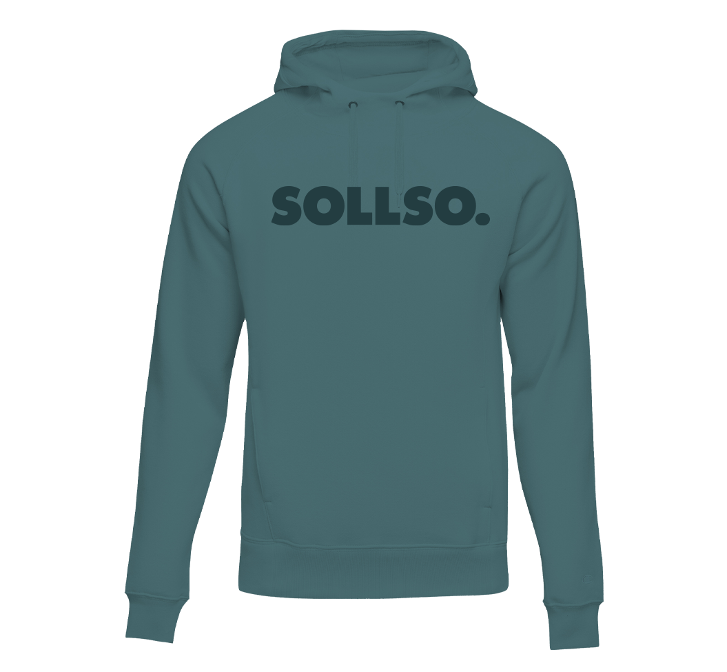 SOLLSO. Hoodie „Pure Logo“, Farbe Rough Sea, Größe 3XL