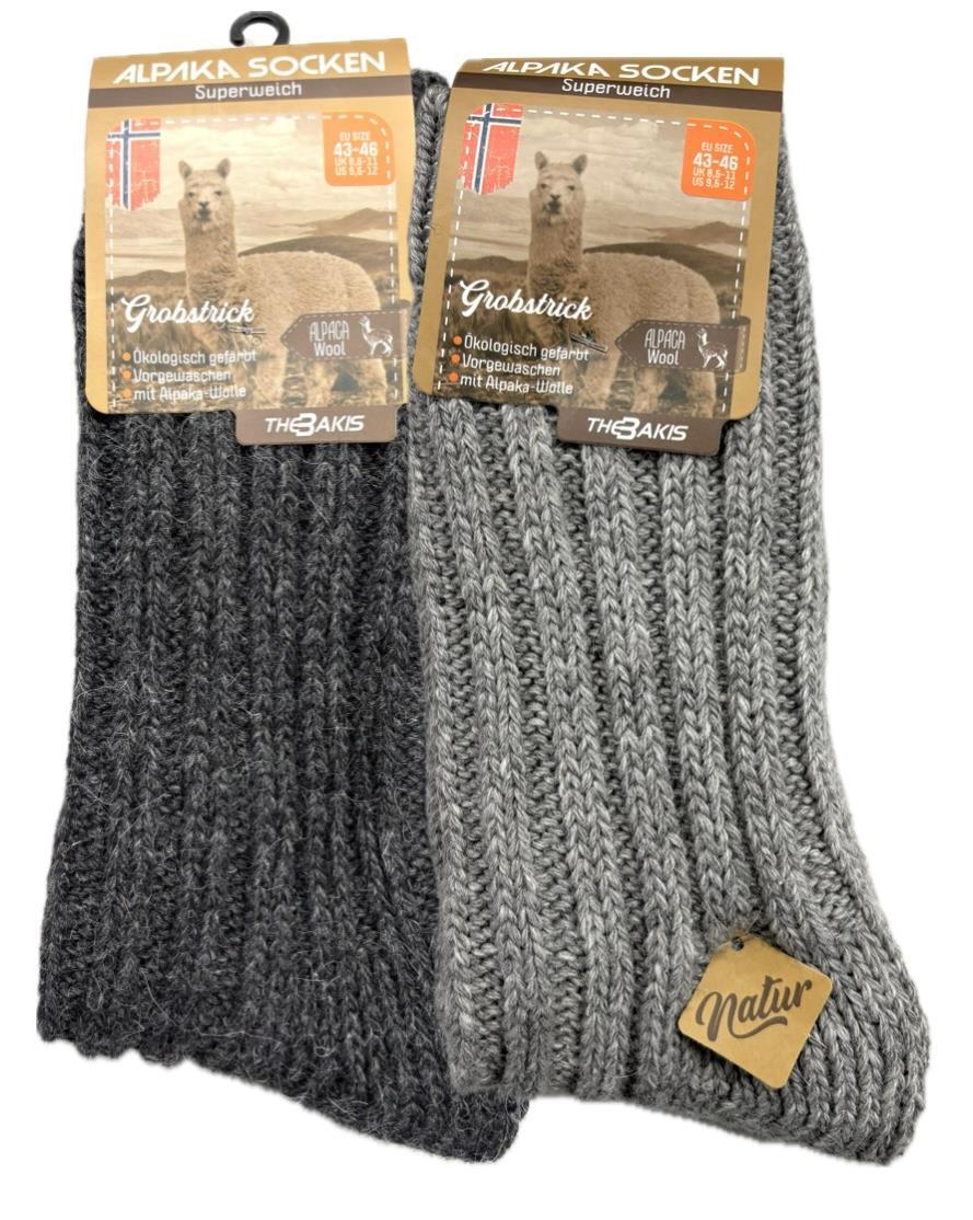 ALPAKA-Socken, Grau/Anthrazit, Art. 9018, 2er-Pack, Gr.43/46